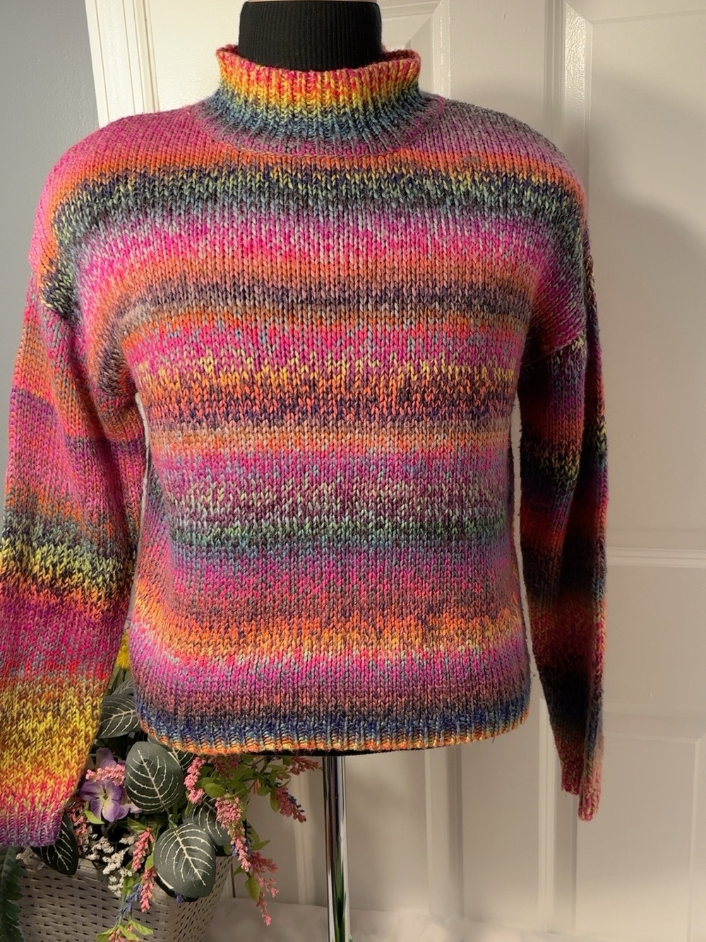 Arizona Jean Co. Multicolor Striped Turtleneck Knit Sweater XL